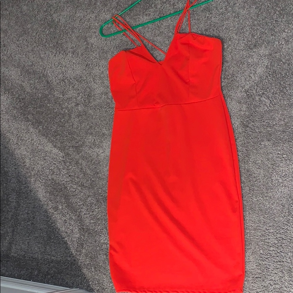 Orange Charlotte Russe midi dress